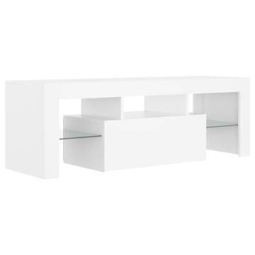 TV Cabinet with LED Lights White 120x35x40 cm