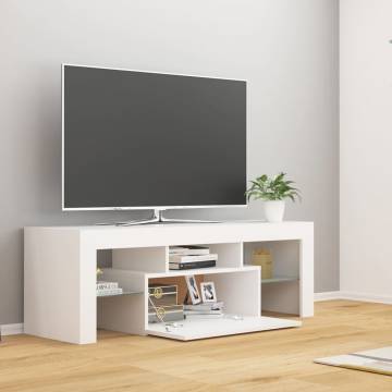 TV Cabinet with LED Lights White 120x35x40 cm