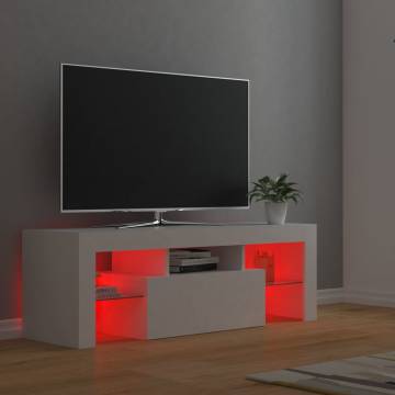 TV Cabinet with LED Lights White 120x35x40 cm