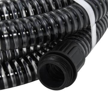 Suction Hose with Brass Connectors Black 1.1" 4 m PVC