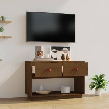 TV Cabinet Honey Brown 90x40x60 cm Solid Wood Pine