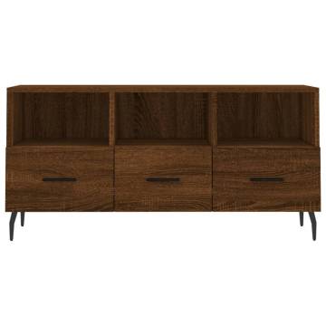 TV Cabinet Brown Oak 102x36x50 cm Engineered Wood