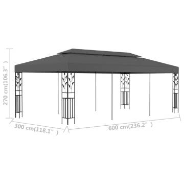 Gazebo 3x6 m Anthracite