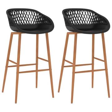 Bar Chairs 2 pcs Black