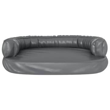 Ergonomic Foam Dog Bed Grey 88x65 cm Faux Leather