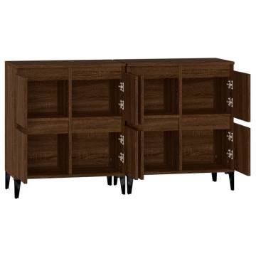 Sideboards 2 pcs Brown Oak 60x35x70 cm Engineered Wood