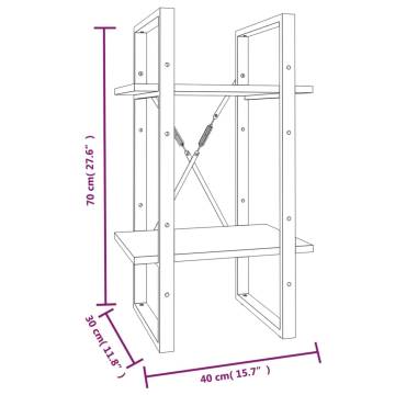 2-Tier Book Cabinet Smoked Oak 40x30x70 cm Engineered Wood