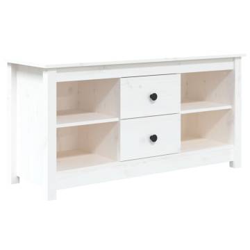 TV Cabinet White 103x36.5x52 cm Solid Wood Pine