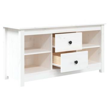 TV Cabinet White 103x36.5x52 cm Solid Wood Pine