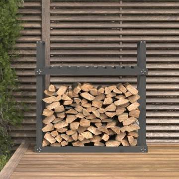 Firewood Rack Grey 110x35x108.5 cm Solid Wood Pine