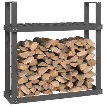 Firewood Rack Grey 110x35x108.5 cm Solid Wood Pine