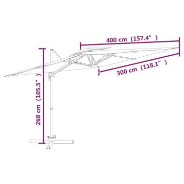 Double Top Cantilever Umbrella Anthracite 400x300 cm