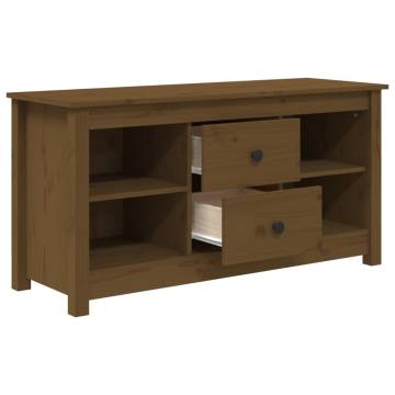 TV Cabinet Honey Brown 103x36.5x52 cm Solid Wood Pine