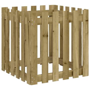 Garden Planter with Fence Design 60x60x60 cm Impregnated Wood Pine