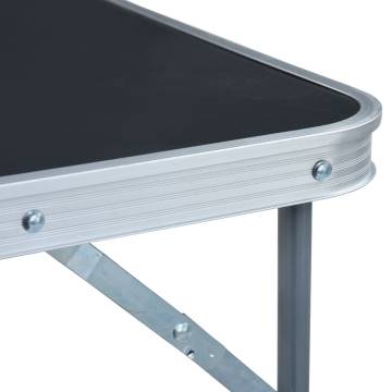 Foldable Camping Table with Metal Frame 80x60 cm Grey