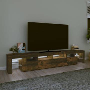 TV Cabinet with LED Lights Smoked Oak 230x36.5x40 cm