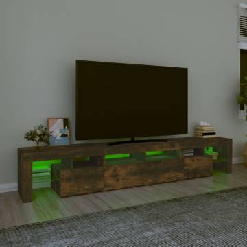 TV Cabinet with LED Lights Smoked Oak 230x36.5x40 cm