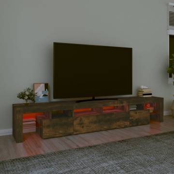 TV Cabinet with LED Lights Smoked Oak 230x36.5x40 cm