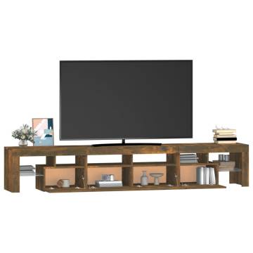 TV Cabinet with LED Lights Smoked Oak 230x36.5x40 cm