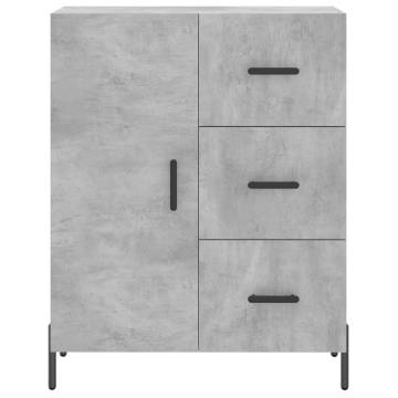 Highboard Concrete Grey 69.5x34x180 cm Engineered Wood