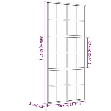 Sliding Door Gold 90x205 cm Frosted ESG Glass and Aluminium