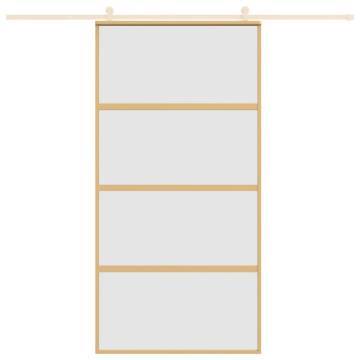 Sliding Door Gold 102.5x205 cm Frosted ESG Glass and Aluminium