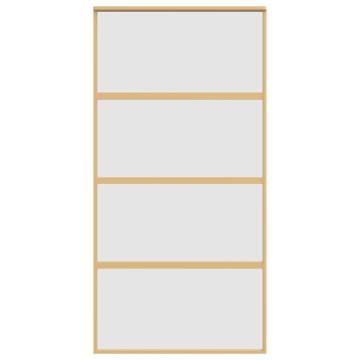 Sliding Door Gold 102.5x205 cm Frosted ESG Glass and Aluminium