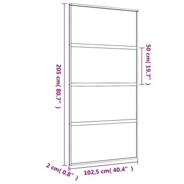 Sliding Door Gold 102.5x205 cm Frosted ESG Glass and Aluminium