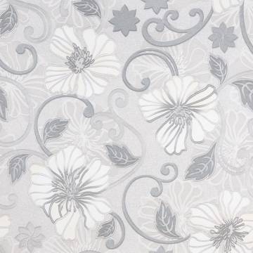 Wallpaper 3D Flower Pattern Grey