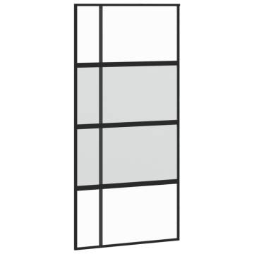 Sliding Door Black 102.5x205 cm Tempered Glass and Aluminium