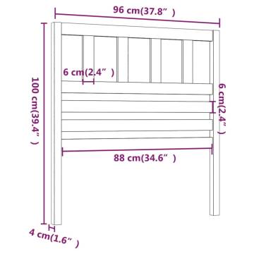 Bed Headboard 96x4x100 cm Solid Wood Pine