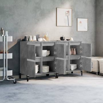 Sideboard 2 pcs Concrete Grey 60x35x70 cm Engineered Wood