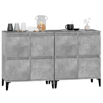 Sideboard 2 pcs Concrete Grey 60x35x70 cm Engineered Wood