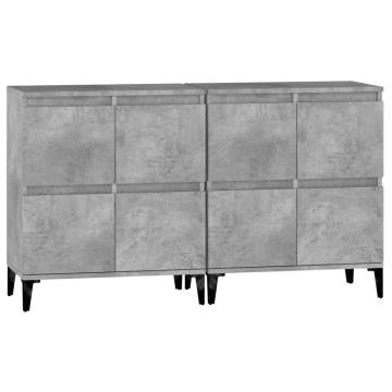 Sideboard 2 pcs Concrete Grey 60x35x70 cm Engineered Wood