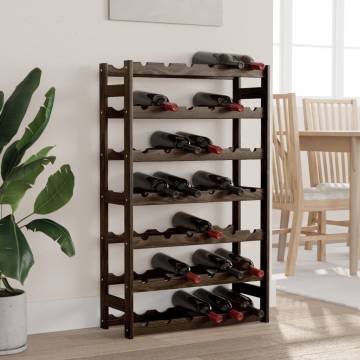 Wine Rack for 42 Bottles Black Solid Wood Pine