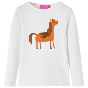 Kids' T-shirt with Long Sleeves Ecru 128