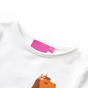 Kids' T-shirt with Long Sleeves Ecru 128