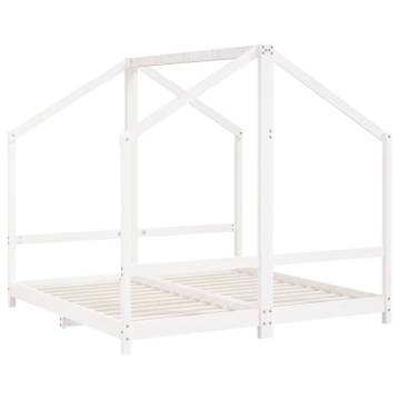 Kids Bed Frame White 2x(80x160) cm Solid Wood Pine