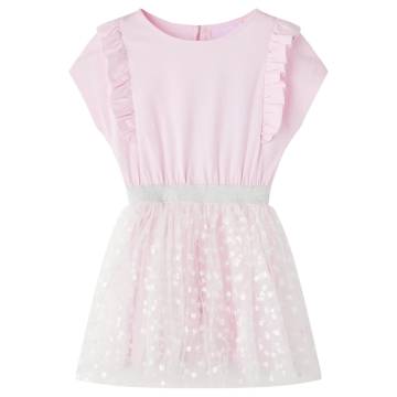 Kids' Dress with Ruffles Light Pink 128