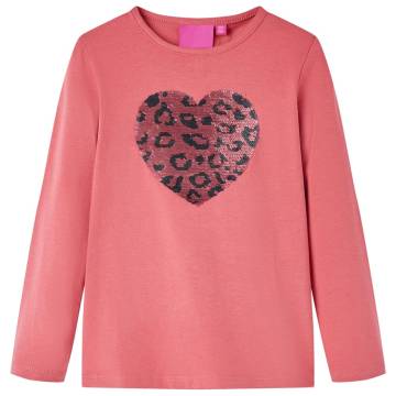 Kids' T-shirt with Long Sleeves Old Pink 140