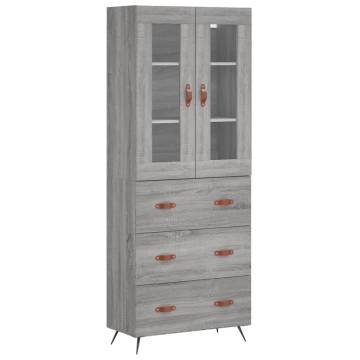 Highboard Grey Sonoma 69.5x34x180 cm Engineered Wood