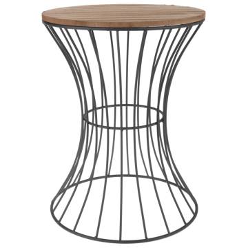 H&S Collection Side Table Metal Beige