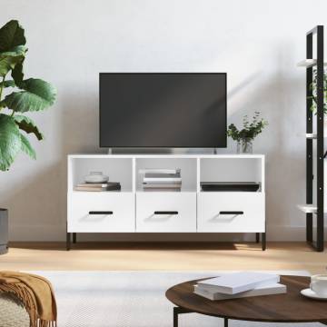 TV Cabinet High Gloss White 102x36x50 cm Engineered Wood