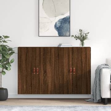 Wall Mounted Cabinets 2 pcs Brown Oak 69.5x34x90 cm