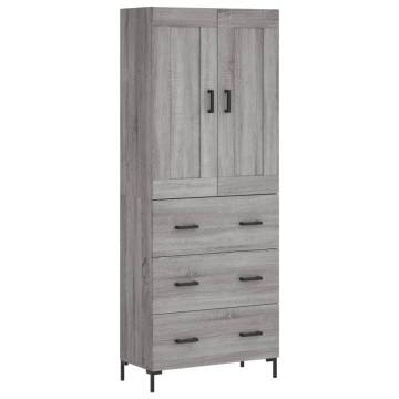 Highboard Grey Sonoma 69.5x34x180 cm Engineered Wood