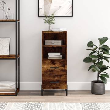 Sideboard Smoked Oak 34.5x34x90 cm Engineered Wood