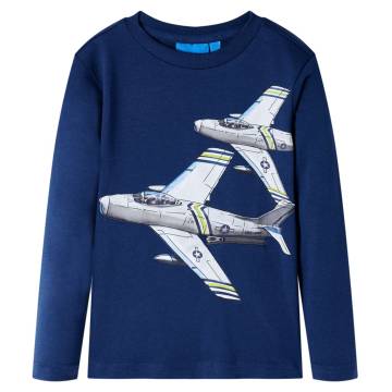 Kids' T-shirt with Long Sleeves Navy Blue 128