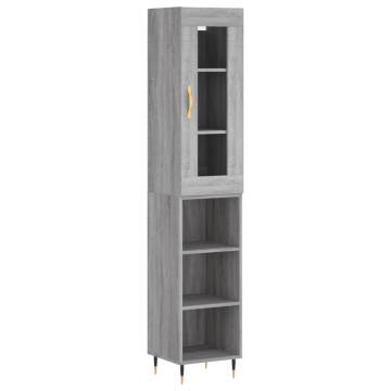 Highboard Grey Sonoma 34.5x34x180 cm Engineered Wood