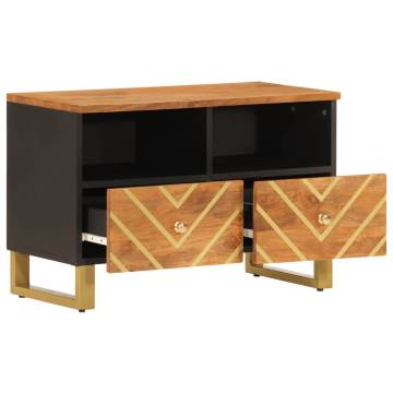 TV Cabinet Brown and Black 70x33.5x46 cm Solid Wood Mango