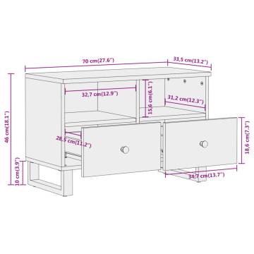 TV Cabinet Brown and Black 70x33.5x46 cm Solid Wood Mango